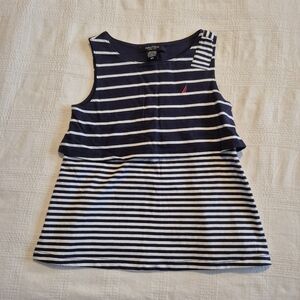 Nautica girls size 6X blue & white stripe tank top, EUC